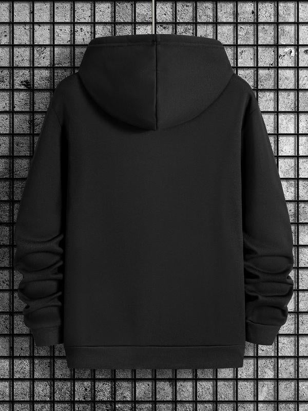 Men's Cross Print Hoodie, Casual Regular Fit Kangaroo Pocket Sweatshirt for Fall & Winter, Men's Daily Wear... (Image 2)