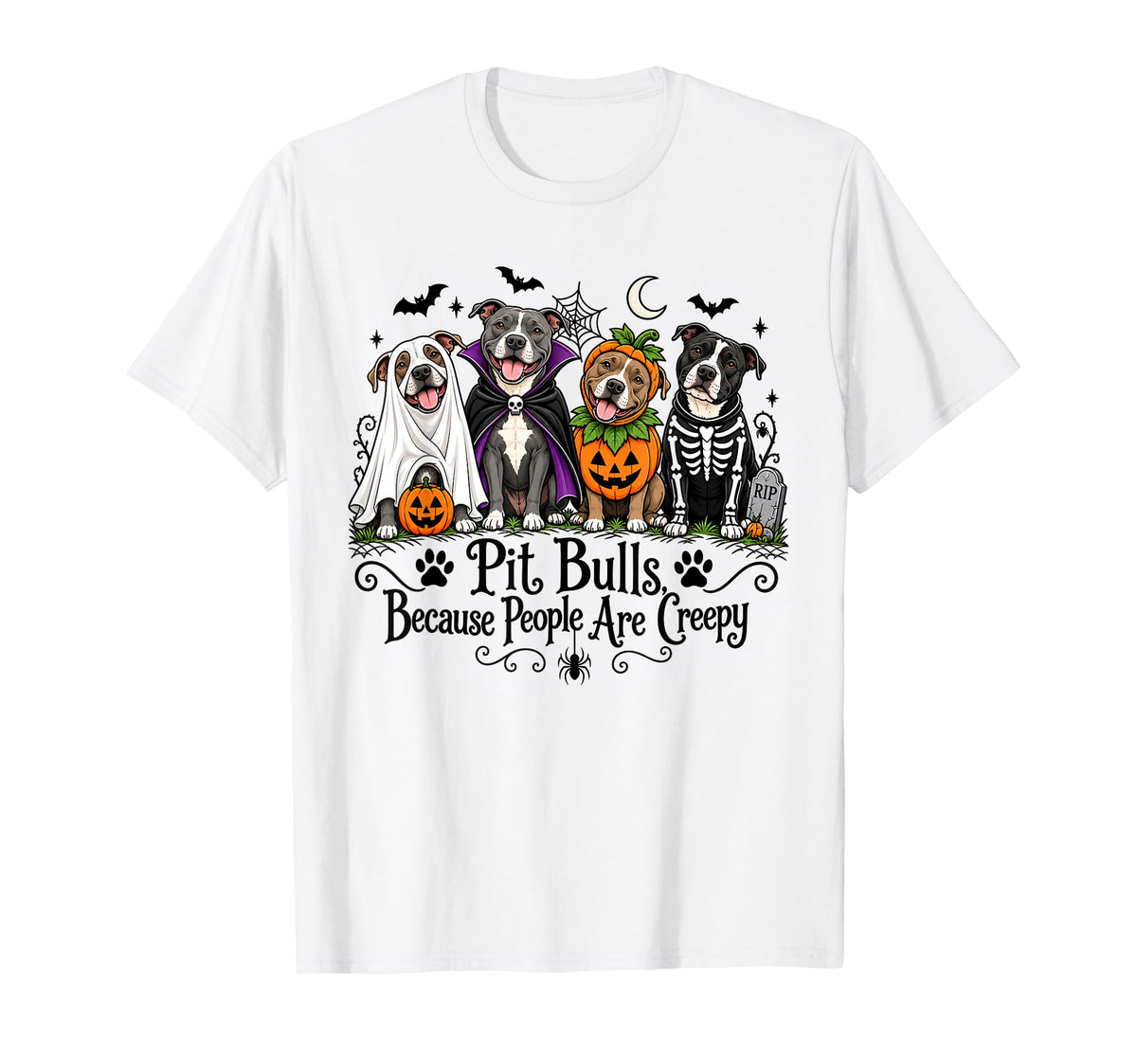 Pit Bulls Because People Creepy Halloween Dogs Costume Unisex T-shirt, Sweatshirt, Hoodie (1)