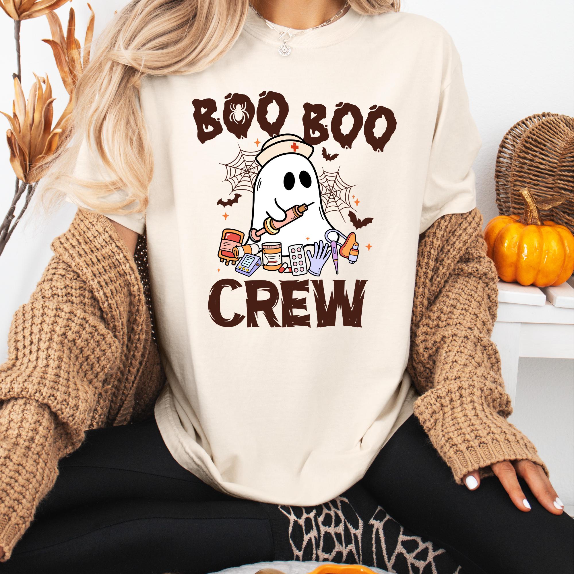 Comfort Colors Halloween Nurse Boo Boo Crew Tee Halloween Rn Halloween Ghost Boo Nurse Tee (3)