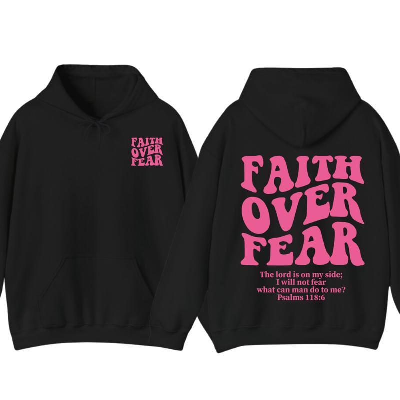 Faith Over Fear Christian Hoodie Bible Verse, Jesus Hoodie, Church hoodie, unisex T-Shirts, Sweatshirt (Image 8)