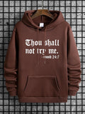 Men's Letter Print Drop Shoulder Essentials Hoodie, Pocket Drawstring Sweatshirt for Versatile Men's Fashion,... (Image 1)
