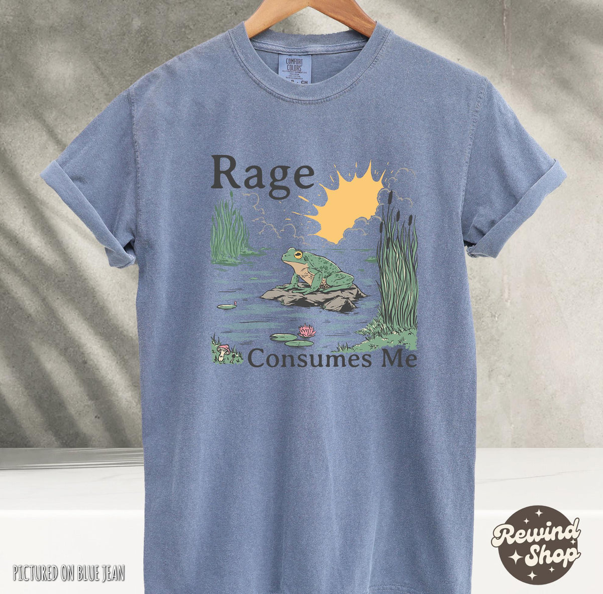 Rage Consumes Frog Pond Meme Frog Vintage Nature Lover Frog Retro (4)