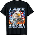 Lake America Patriotic Bald Eagle American Flag Unisex T-shirt, Sweatshirt, Hoodie (1)