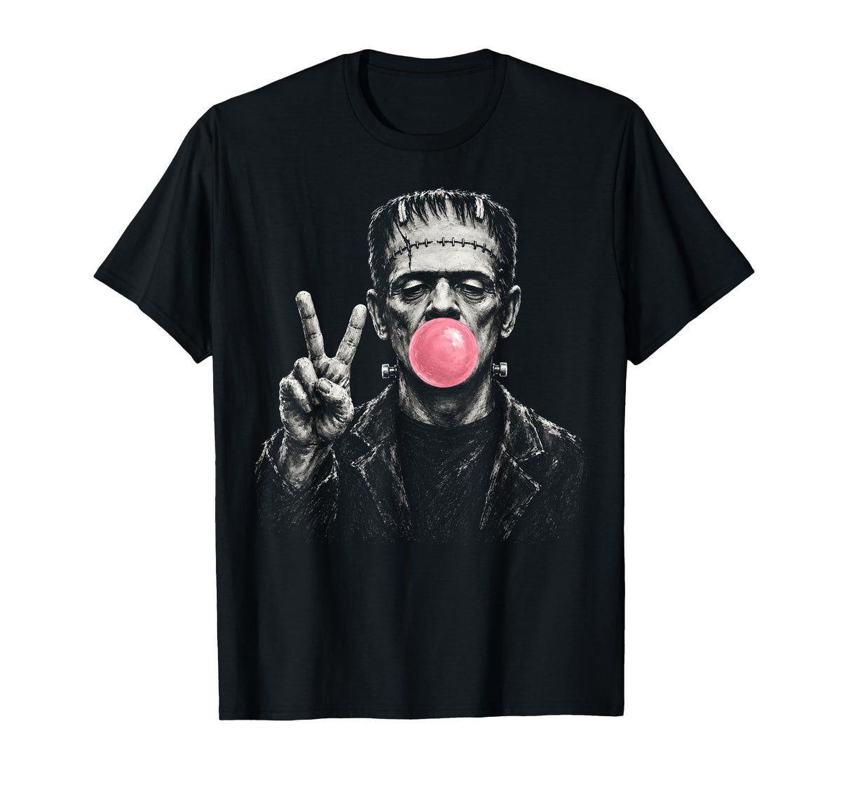 Vintage 90s Frankenstein Blowing Bubblegum Heart Sunglasses (1)