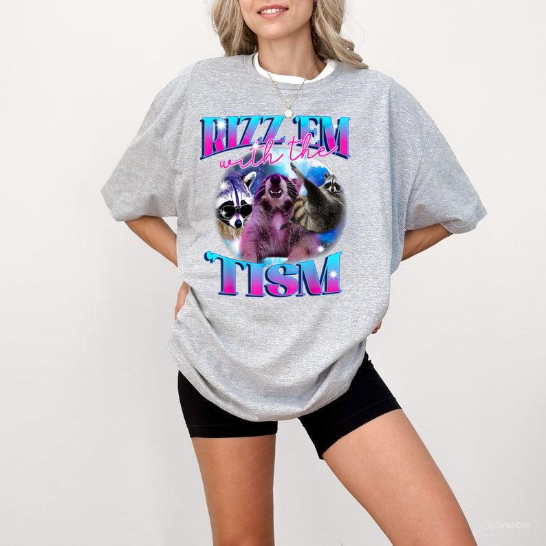 Autism Funny Rizz Em With The Tism Meme Autistic Opossum T-Shirt Hoodie, Sweatshirt | PureTeeCo.com (Image 3)