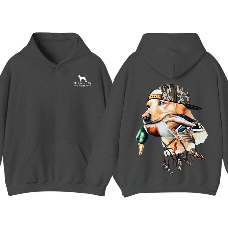 Bold Hunting Dog with Duck Graphic, Perfect for Outdoor Enthusiasts and Waterfowl Hunters, Unisex Hoodie... (Image 9)