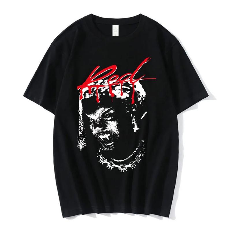 Playboi Carti Music Album Whole Lotta Red Print T-shirt Men Women's 90s Vintage Rapper Hip Hop T Shirt... (Image 1)