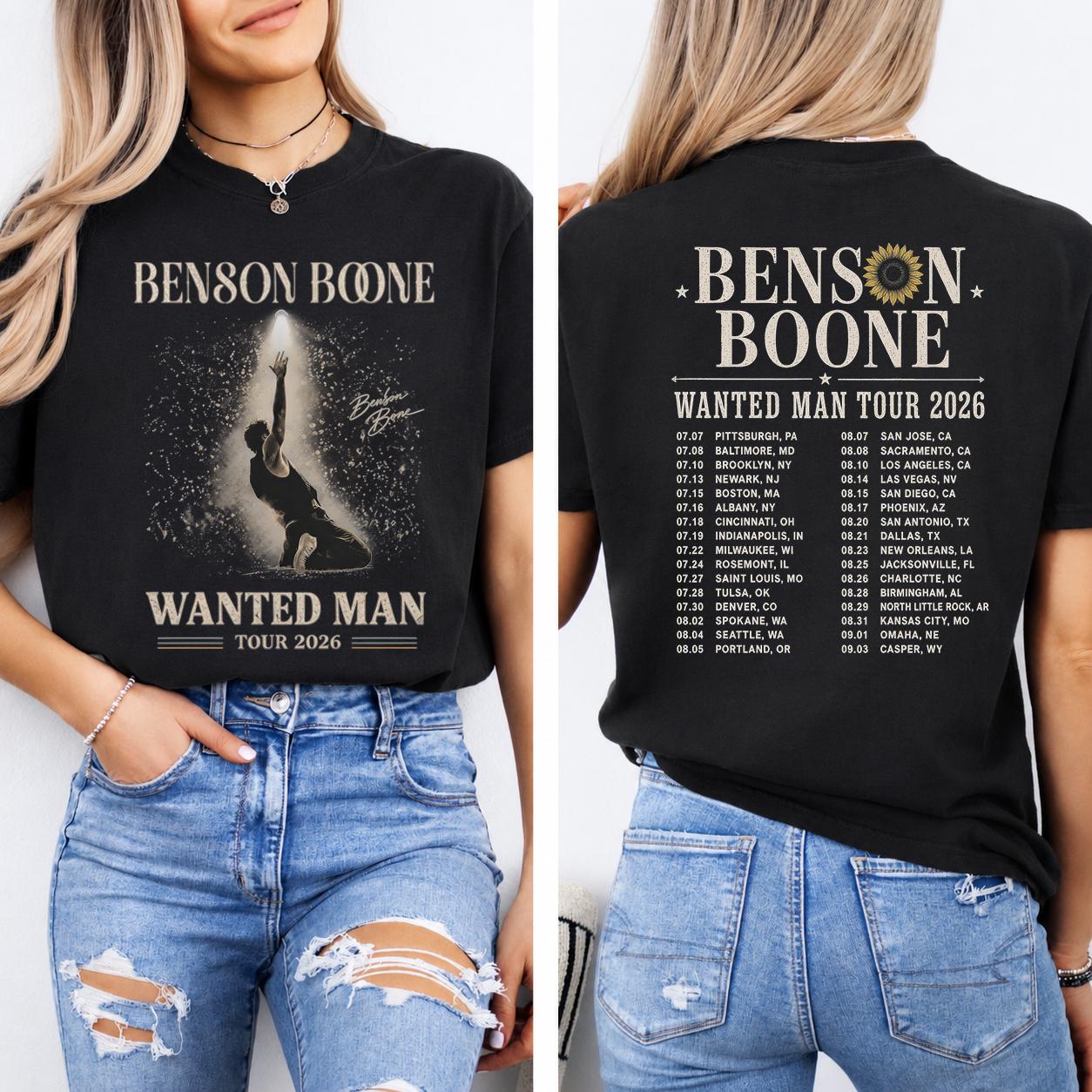 Comfort Colors Benson Bone Wanted Man Tour 2026 Benson Bone Concert Tee Benson Bone Fan World Tour Vintage Music (1)