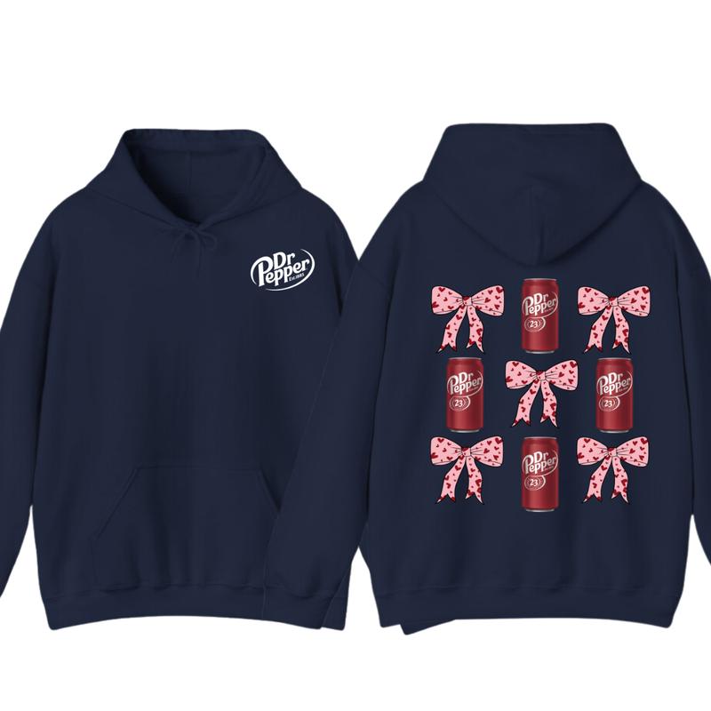 Dr Pepper Coquette Bow Pink  T-Shirt Hoodie, Full color, unisex Sweatshirt | PureTeeCo.com (Image 9)