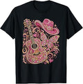 Pink Bling Cowgirl Guitar Western Rhinestone Butterfly Unisex T-shirt, Sweatshirt, Hoodie (1)