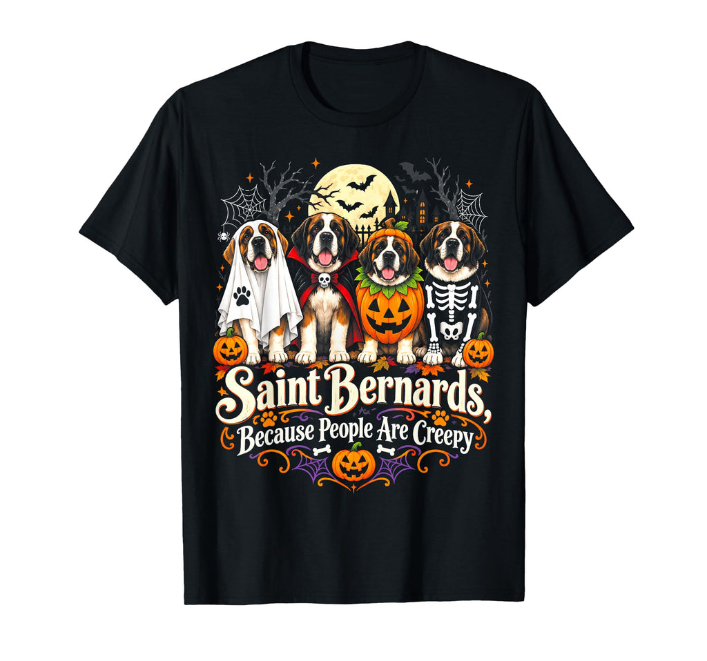 Saint Bernards Because People Creepy Halloween Dog Unisex T-shirt, Sweatshirt, Hoodie (1)