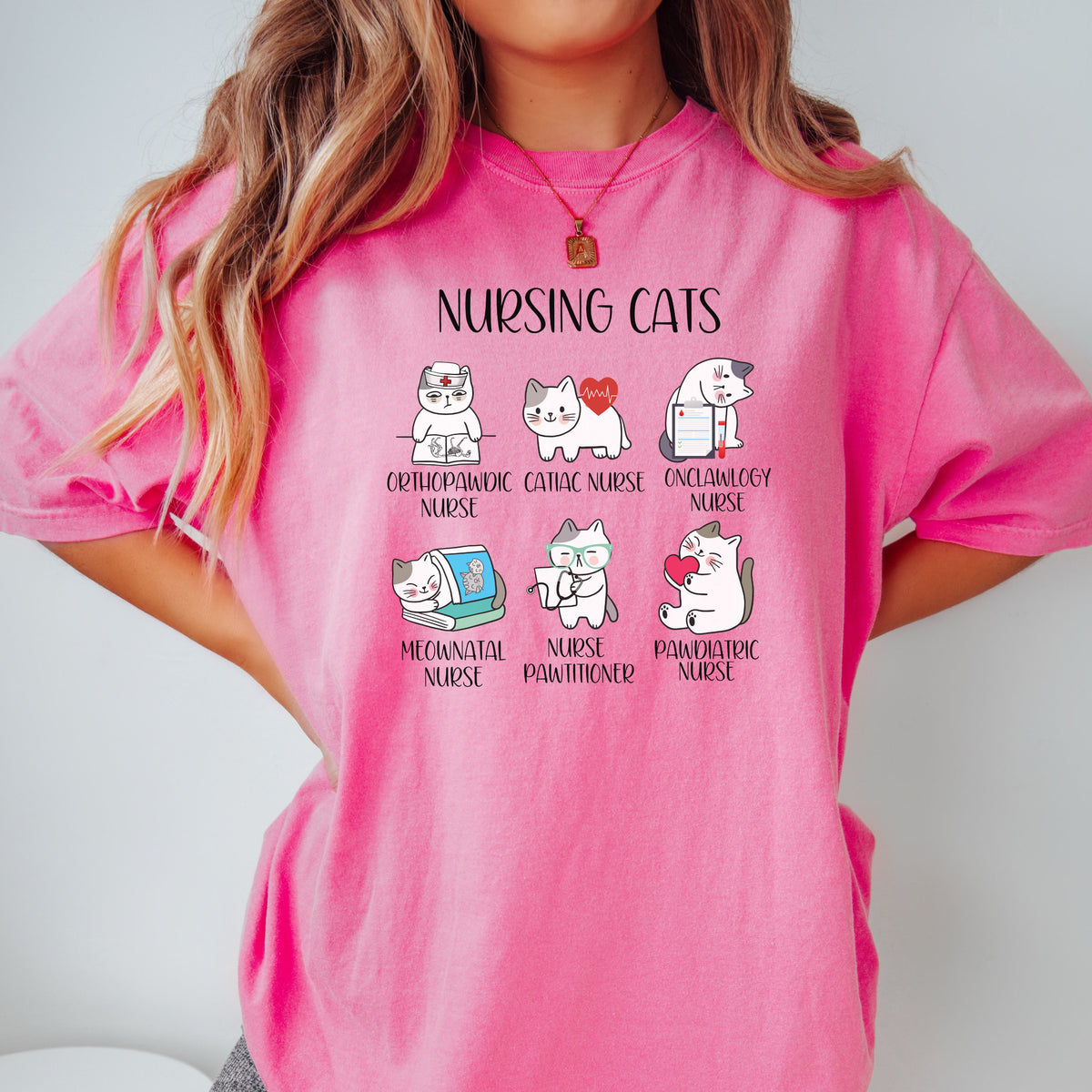 Nursing Cats Nurse Cat Lover Nurse Types Cat Puns Nurse Team Cat Tee Comfort Colors (4)
