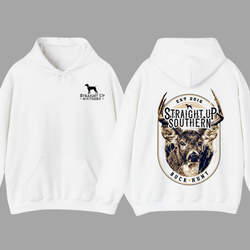 Straight Up Southern Buck Hunt Hoodie, Perfect for Every Outdoor Adventure Classic Cotton Classic Cotton... (Image 2)