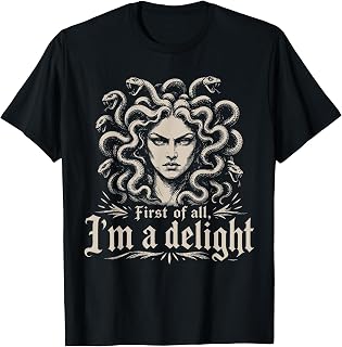 First I'M Delight Medusa Gorgon Retro Halloween Unisex T-shirt, Sweatshirt, Hoodie (1)
