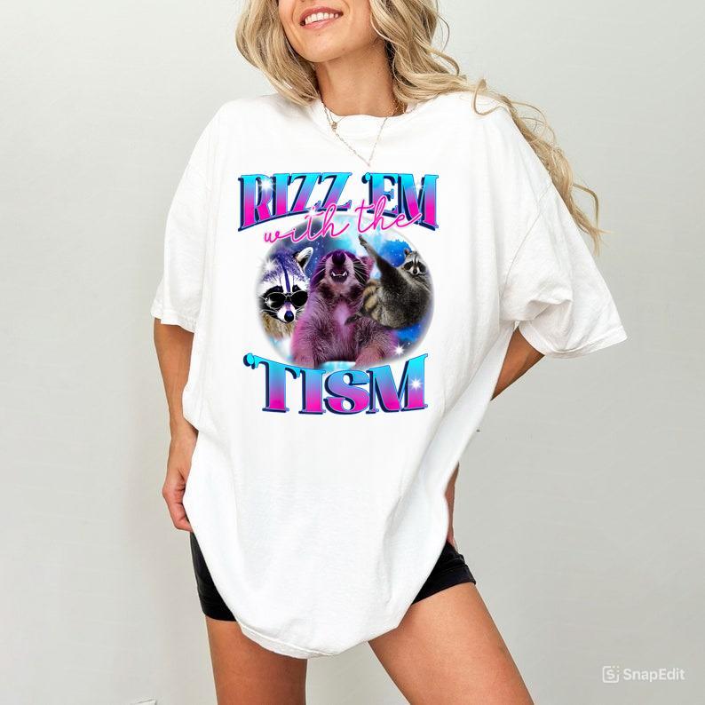 Autism Funny Rizz Em With The Tism Meme Autistic Opossum T-Shirt Hoodie, Sweatshirt | PureTeeCo.com (Image 2)