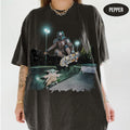 Vintage Star Wars Skateboarding Mando Baby Yoda Gildan Tee Disney Meme Hip Hop Trip Star Wars Gif (1)
