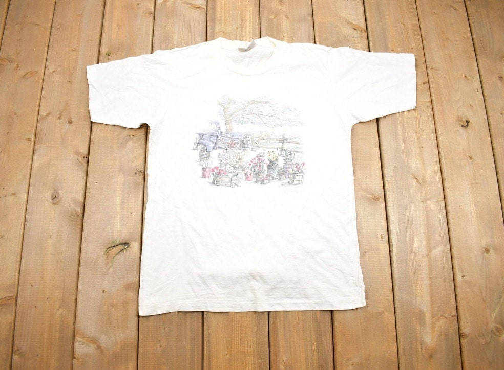 Vintage 1990s Northern Reflections Flowers Sale Drawing Streetwear Retro Made Canada 90s (1)