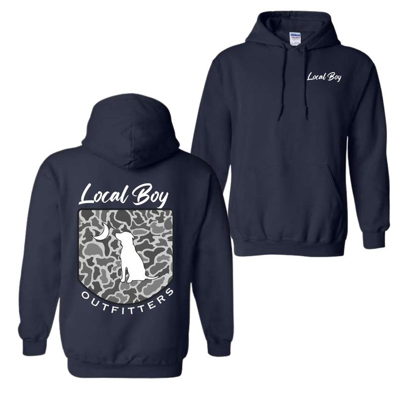 Local Boy Outfitters Hoodie Classic Camouflage Design Featuring a Dog and Moon Graphic, Ideal for Nature Lovers... (Image 9)
