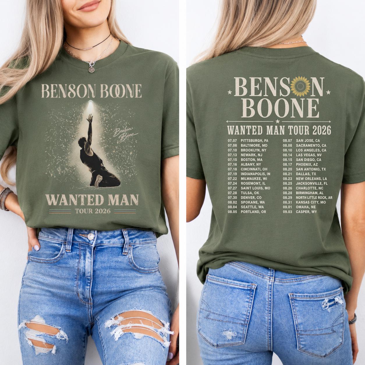 Comfort Colors Benson Bone Wanted Man Tour 2026 Benson Bone Concert Tee Benson Bone Fan World Tour Vintage Music (3)