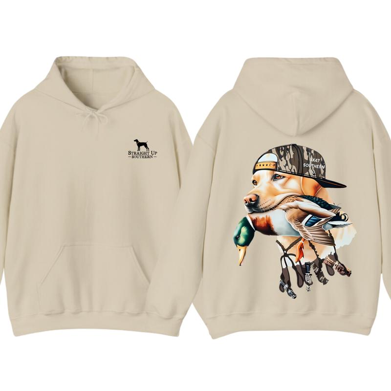 Bold Hunting Dog with Duck Graphic, Perfect for Outdoor Enthusiasts and Waterfowl Hunters, Unisex Hoodie... (Image 2)