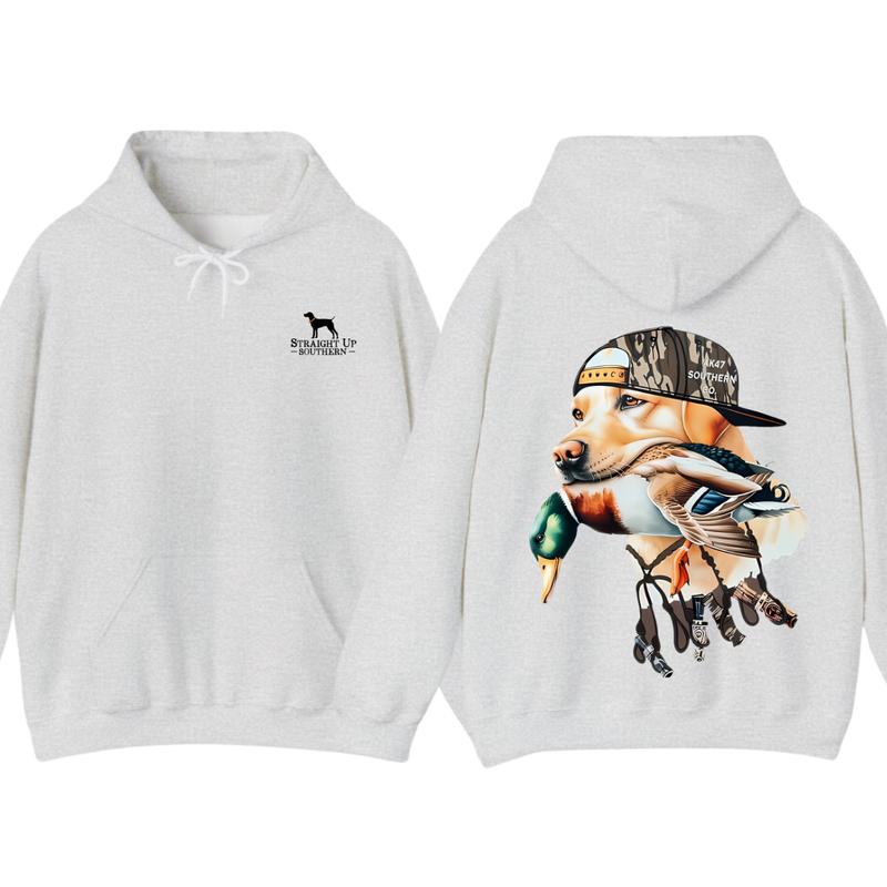 Bold Hunting Dog with Duck Graphic, Perfect for Outdoor Enthusiasts and Waterfowl Hunters, Unisex Hoodie... (Image 4)