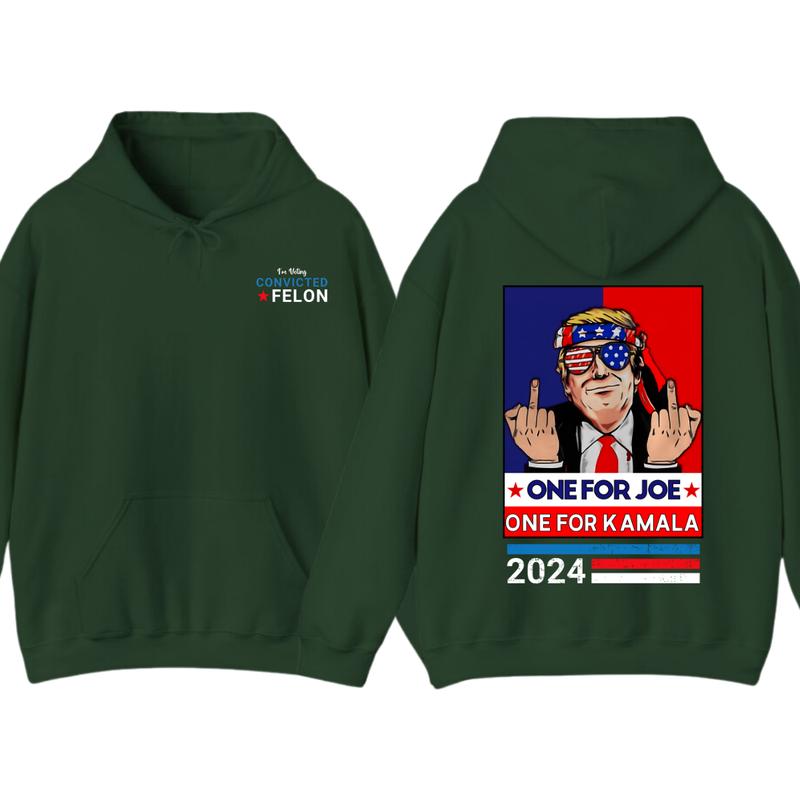 Trummmp Middle Fingers One For JOE One For Kamala 2024 2 Sided Hoodie, T-Shirt, Gift For Men And Woman, Trendy... (Image 8)