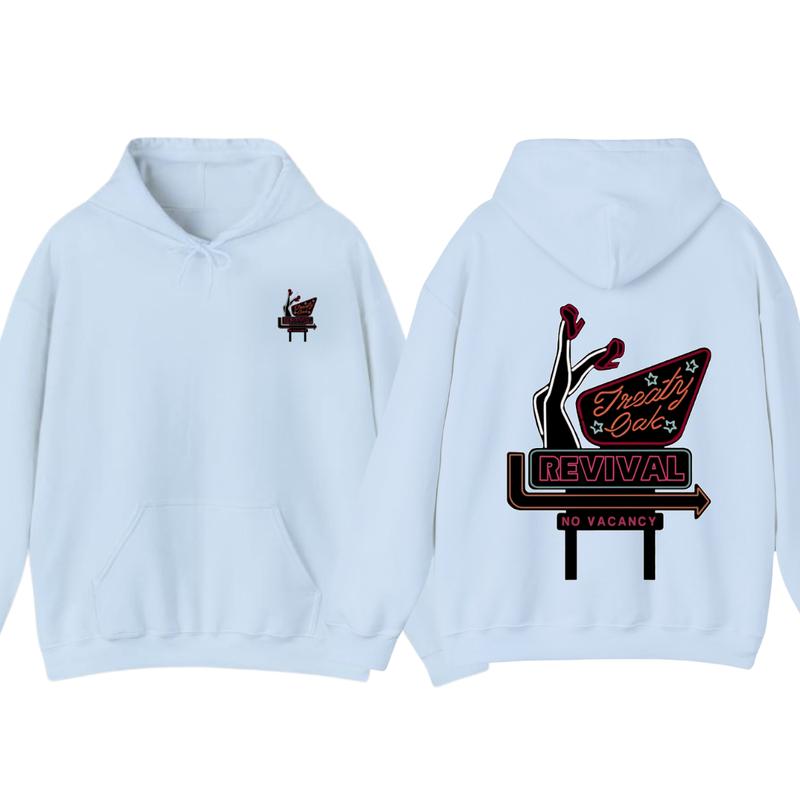 Treaty Oak Revival hoodie, Retro Neon Sign, Inspired Design With Bold Graphics Menswear Sweaters Tops Wetsuit... (Image 6)