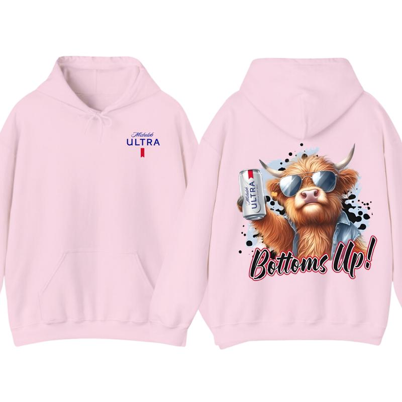 Michelob Ultra Bottoms Up Hoodie - Fun Bull Graphic with Beer Theme, Hoodie for Party Enthusiasts, Perfect for... (Image 5)