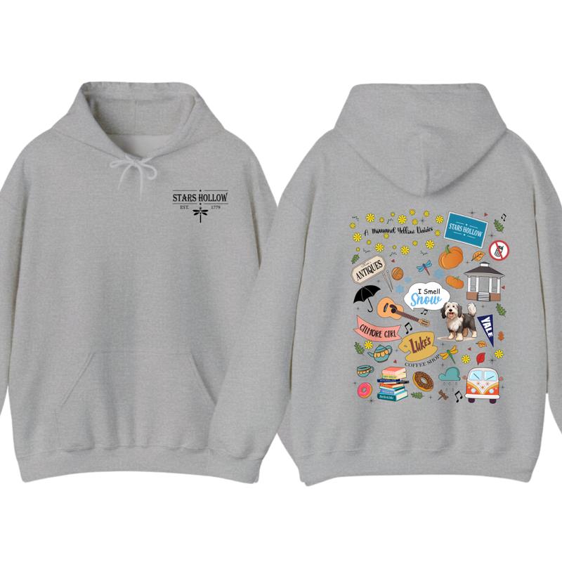 Stars Hollow Hoodie, Lukes Diner, Gilmore Girl tshirt Eras, Fall Comfort Womenswear Sweatshirt | PureTeeCo.com (Image 4)