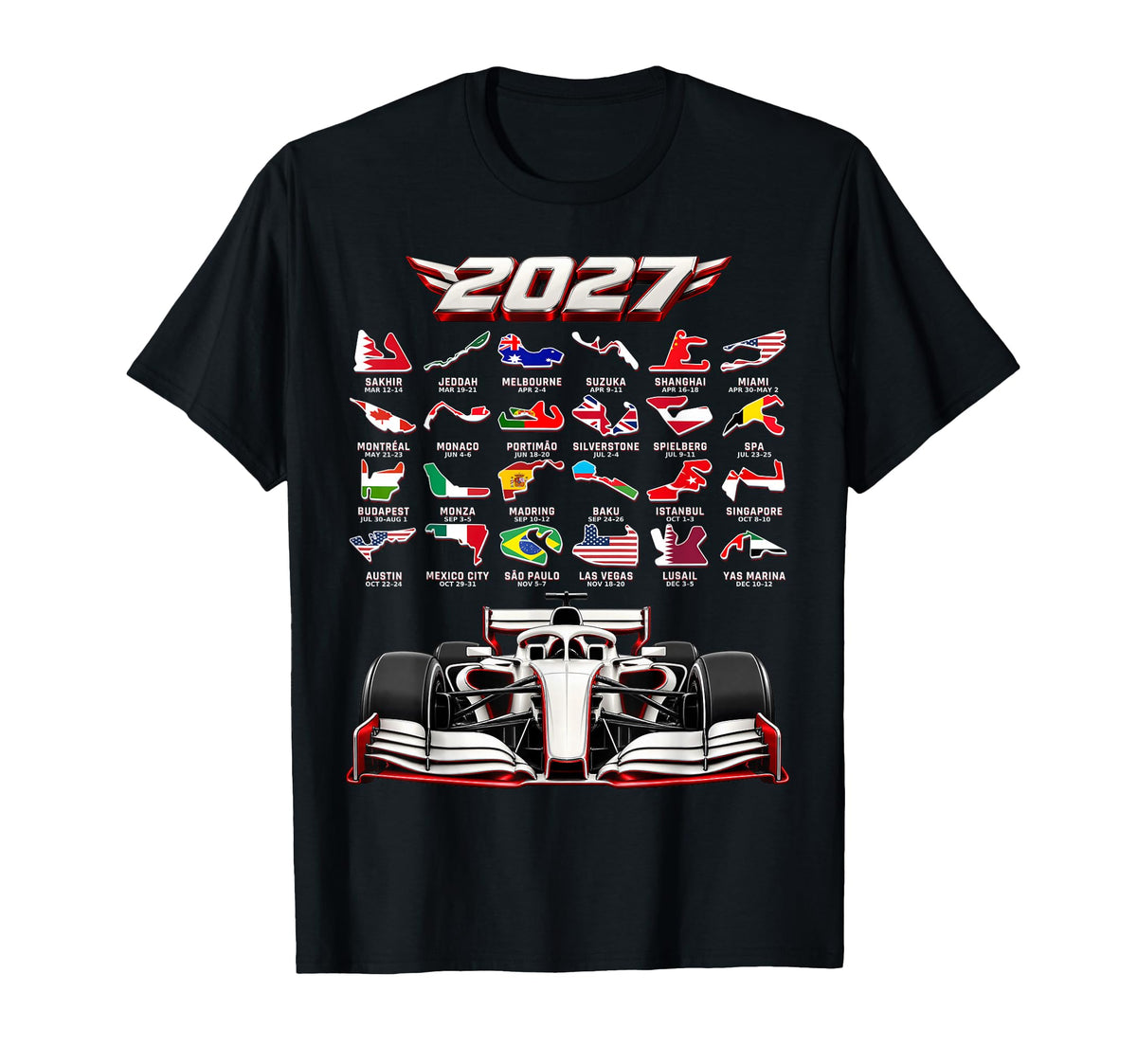 2027 Racing Car Circuits Car Unisex T-shirt, Sweatshirt, Hoodie (1)