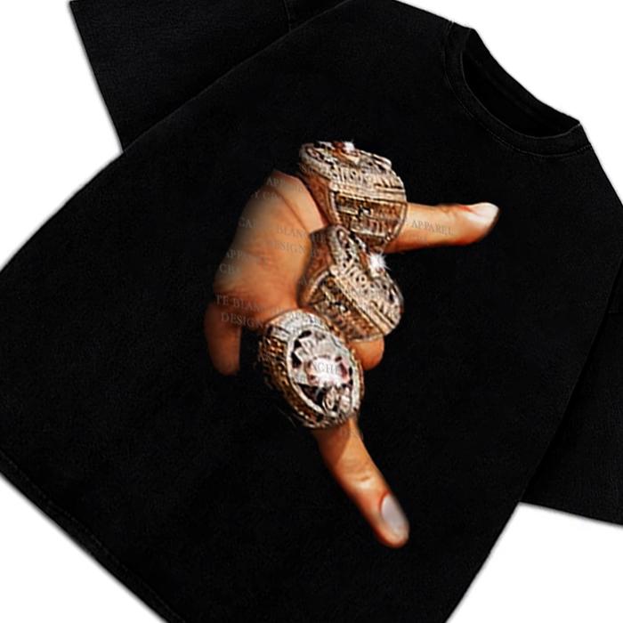 The G.O.A.T 3 Rings T-Shirt Greatest Of All Time T-Shirt Crewneck Cotton Hoodie, Sweatshirt | PureTeeCo.com (Image 2)