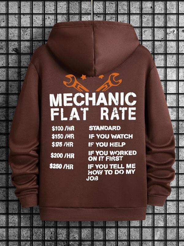 Letter Print Men's Long Sleeve Hoodie, Drawstring Pocket Sweatshirt, Casual Spring & Fall Men's Fashion,... (Image 7)