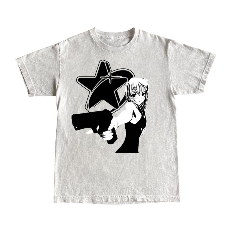 Anime y2k tshirt, y2k graphic shirt, anime shirt, streetwear shirt, y2k clothing, graphic shirt, streetwear... (Image 5)