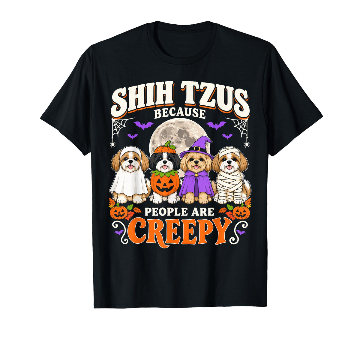 Shih Tzus Because People Creepy Halloween Shihtzu Dog Unisex T-shirt, Sweatshirt, Hoodie (1)
