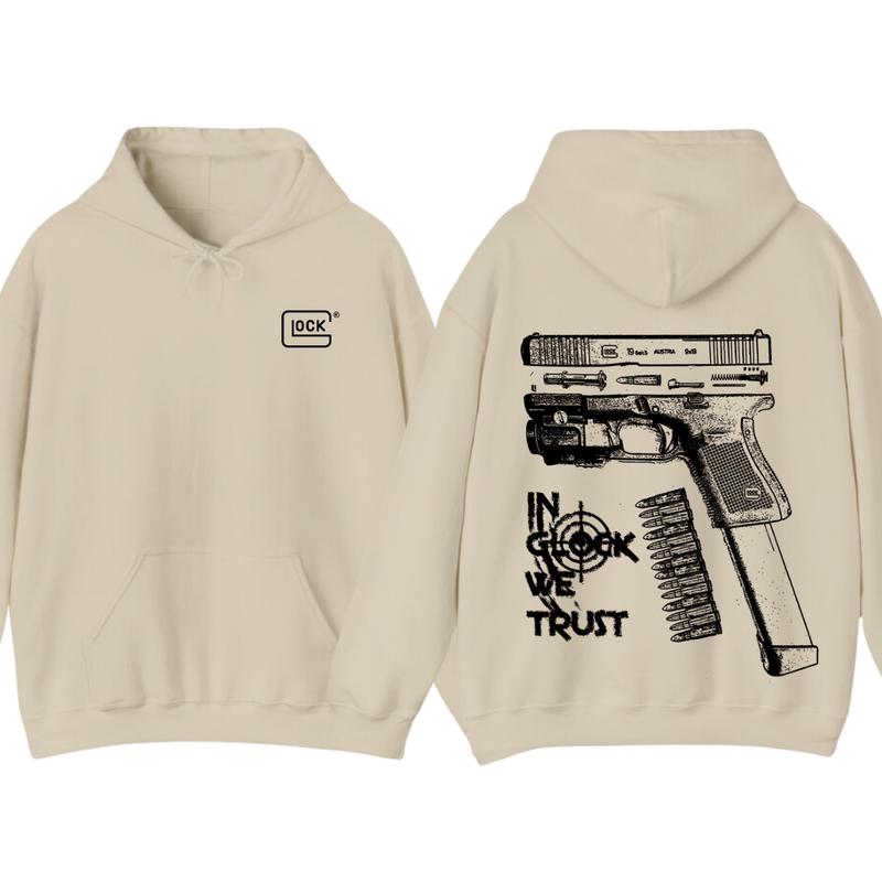 In GLock We Trust Hoodie - Glock Hoodie - Full Color Double Sided - Men's & Women's Classic Fit Long Sleeve... (Image 5)