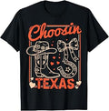 Western Cowgirl Choosin Texas Boots Bow Unisex T-shirt, Sweatshirt, Hoodie (1)