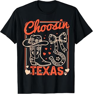 Western Cowgirl Choosin Texas Boots Bow Unisex T-shirt, Sweatshirt, Hoodie (1)