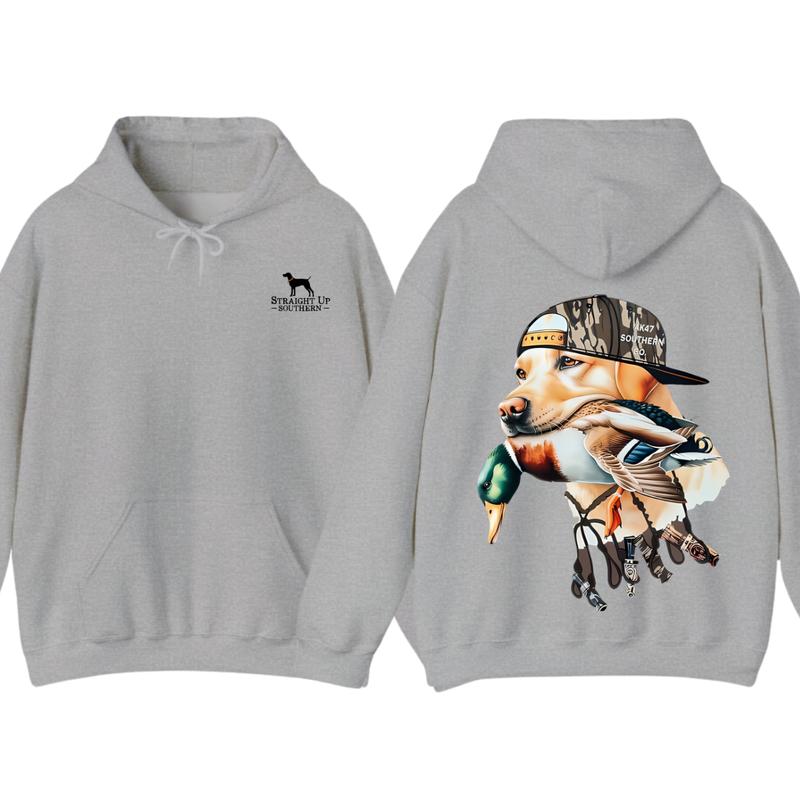 Bold Hunting Dog with Duck Graphic, Perfect for Outdoor Enthusiasts and Waterfowl Hunters, Unisex Hoodie... (Image 5)