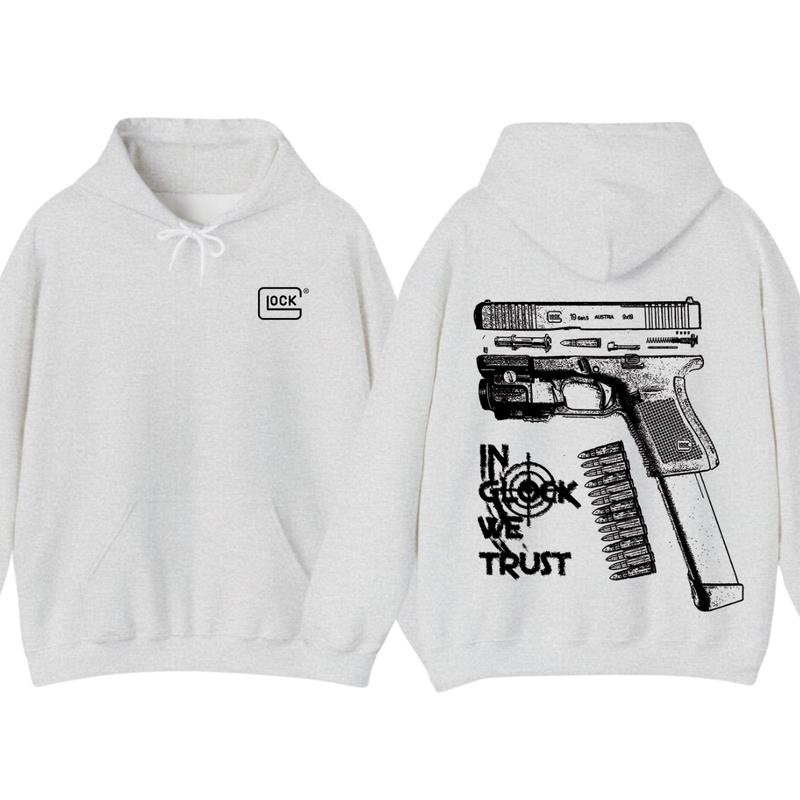 In GLock We Trust Hoodie - Glock Hoodie - Full Color Double Sided - Men's & Women's Classic Fit Long Sleeve... (Image 3)