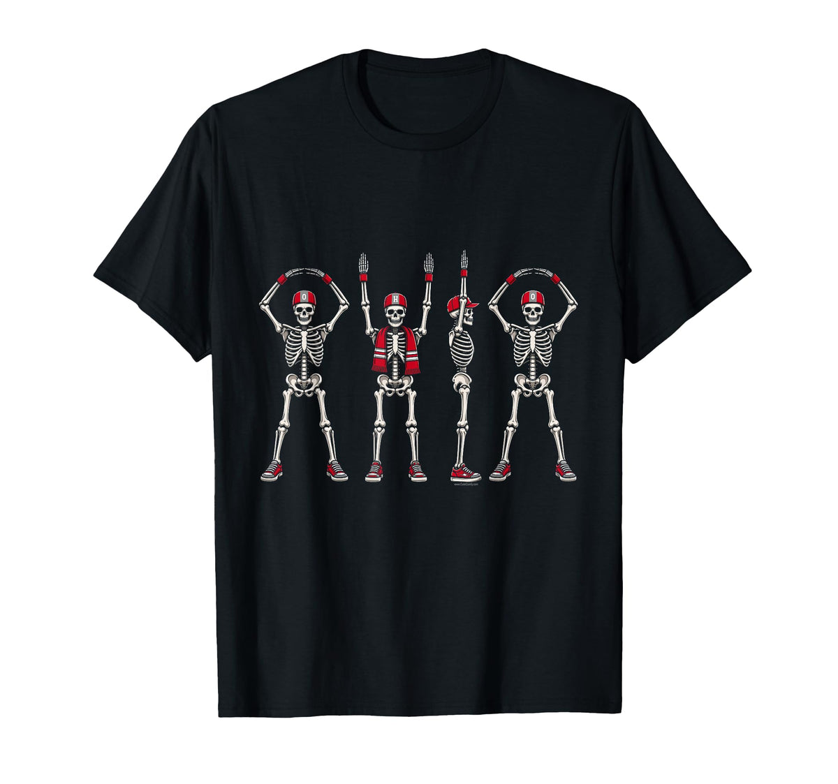 O-H-I-O State Skeletons Ohio Halloween Buckeye Group Unisex T-shirt, Sweatshirt, Hoodie (1)