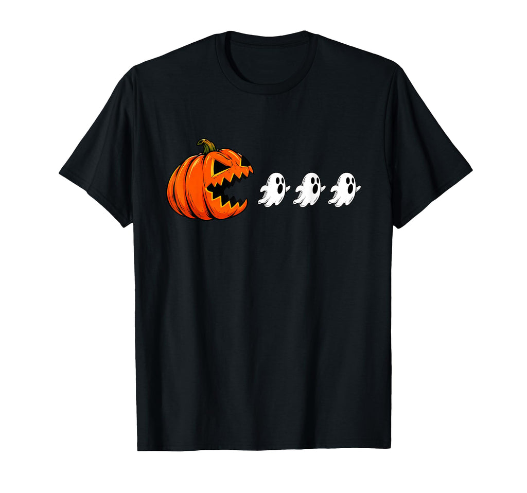 Halloween Pumpkin Eating Ghost Gamer Boy Girl Unisex T-shirt, Sweatshirt, Hoodie (1)
