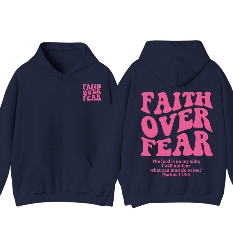 Faith Over Fear Christian Hoodie Bible Verse, Jesus Hoodie, Church hoodie, unisex T-Shirts, Sweatshirt (Image 9)