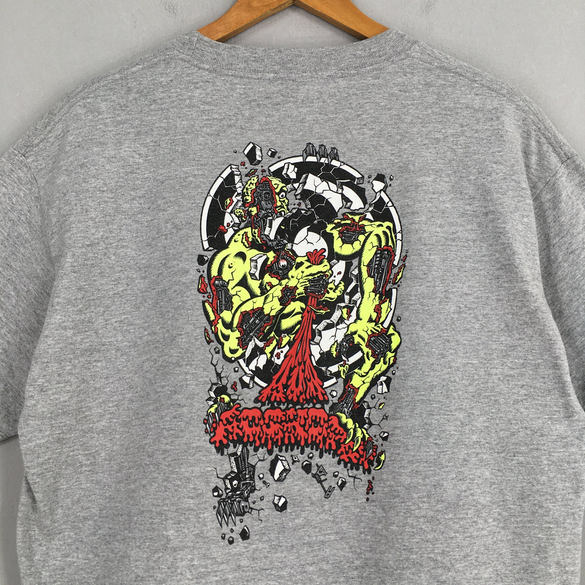 Vintage 90'S Rob Roskopp Pushead Gray Medium Rob Roskopp Skateboard Printed Nhs Streetwear Thrasher Skater Tee Size (2)