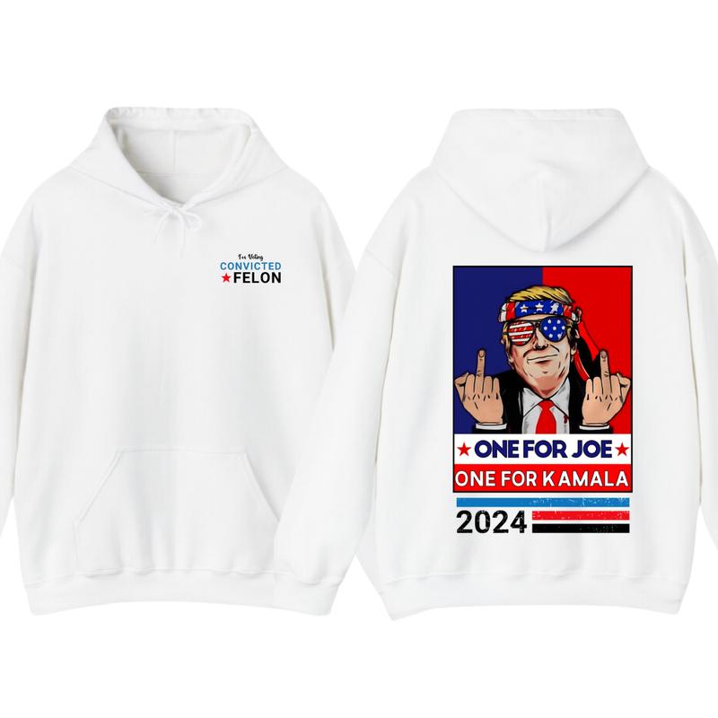 Trummmp Middle Fingers One For JOE One For Kamala 2024 2 Sided Hoodie, T-Shirt, Gift For Men And Woman, Trendy... (Image 2)