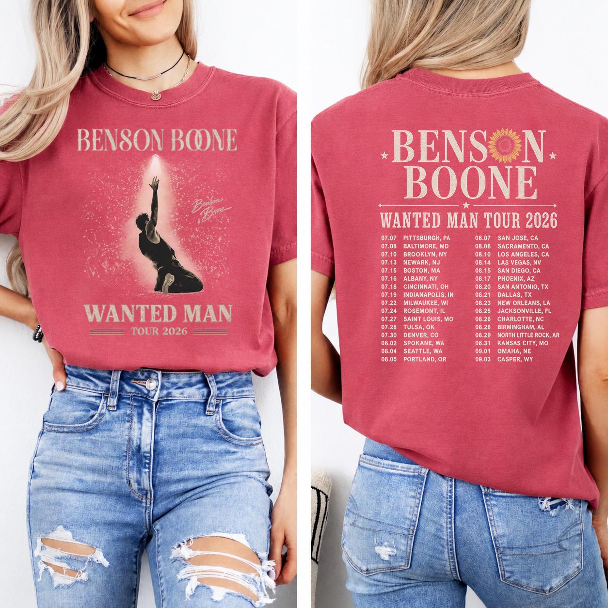 Comfort Colors Benson Bone Wanted Man Tour 2026 Benson Bone Concert Tee Benson Bone Fan World Tour Vintage Music (4)
