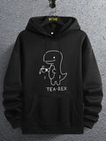 Unisex Men's Dinosaur Print Drop Shoulder Hoodie, Essentials Fashion Casual Sweatshirt with Drawstring Pockets,... (Image 1)