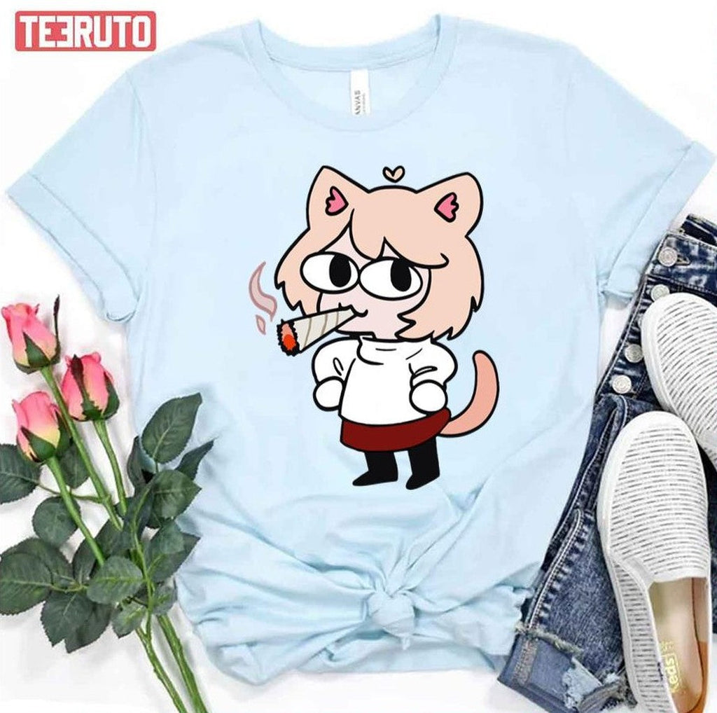 Smoking Cat Neco Arc Unisex T-Shirt Hoodie, Sweatshirt | PureTeeCo.com (Image 1)