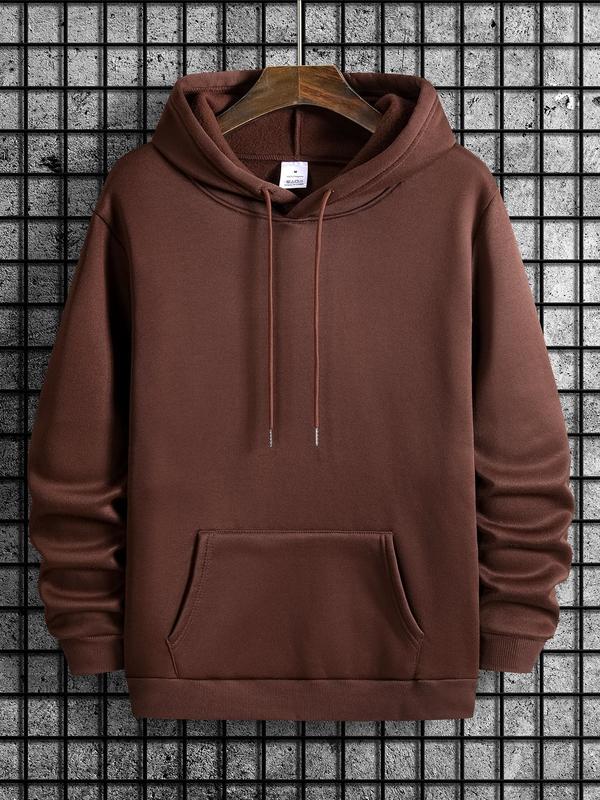 Men's Letter & Flag Print Thermal Hoodie, Drawstring Sweatshirt Casual for Fall & Winter, Regular Fit Men's... (Image 2)