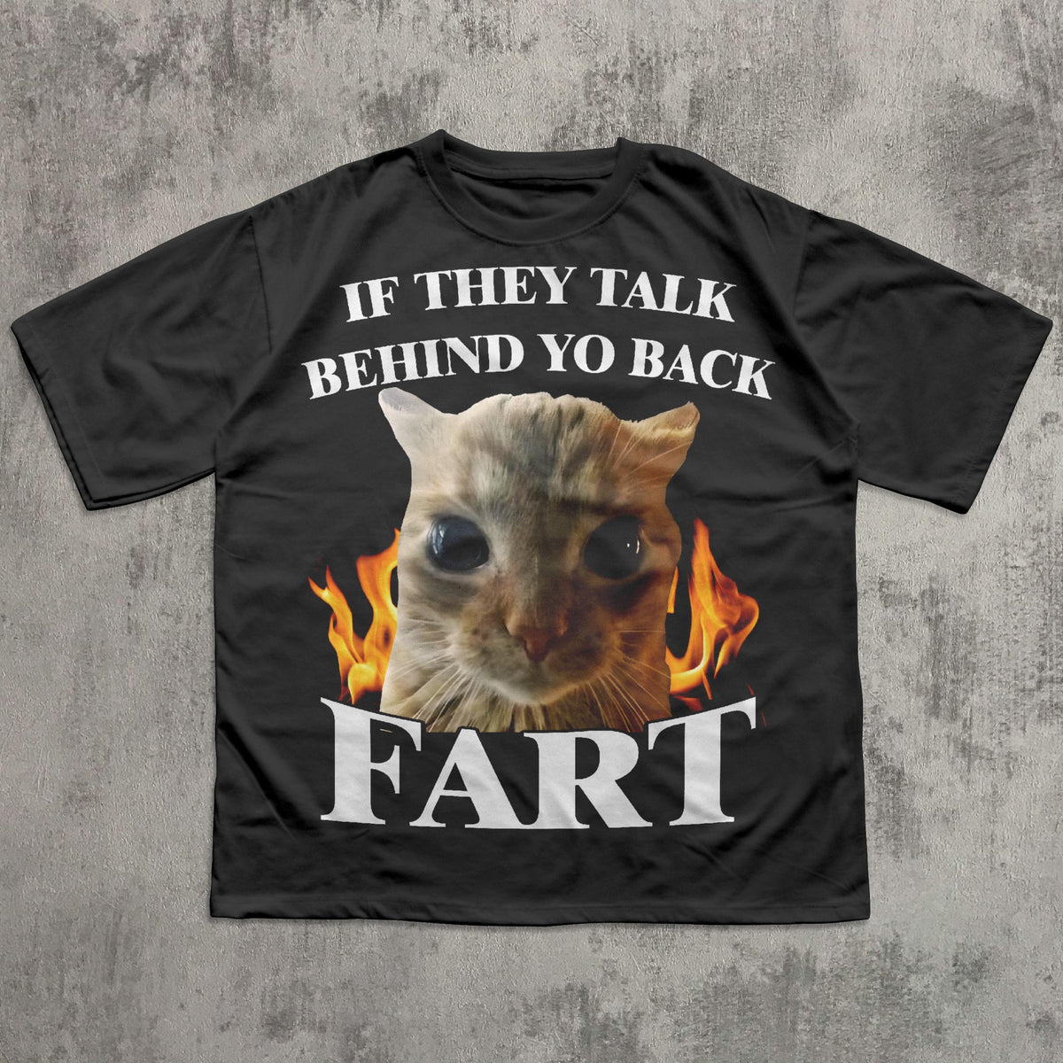 Talk Behind Yo Back Fart Cat Meme Silly Cats Stupid Brainro Unhinged Clothes Weird (1)