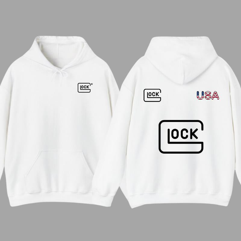 Glock Hoodie with USA Flag Design for Men, Classic Fit - Classic T-Shirts, Sweatshirt | PureTeeCo.com (Image 2)